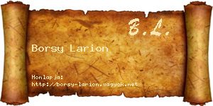 Borsy Larion névjegykártya